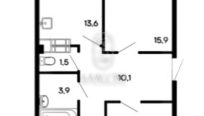 3-к квартира, 73,3 м², 1/9 эт.